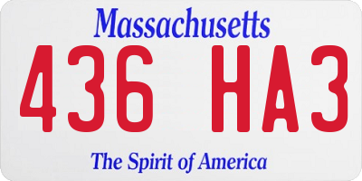MA license plate 436HA3