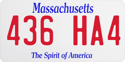 MA license plate 436HA4