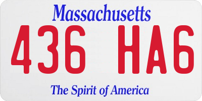 MA license plate 436HA6