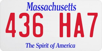 MA license plate 436HA7