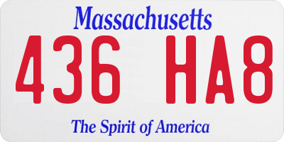 MA license plate 436HA8