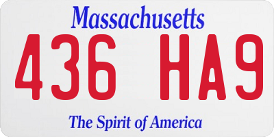 MA license plate 436HA9