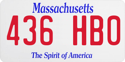 MA license plate 436HB0