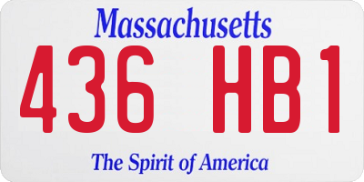 MA license plate 436HB1