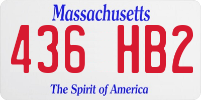 MA license plate 436HB2
