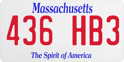 MA license plate 436HB3