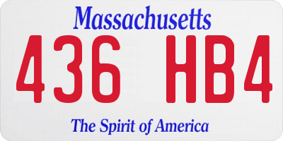 MA license plate 436HB4