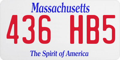 MA license plate 436HB5