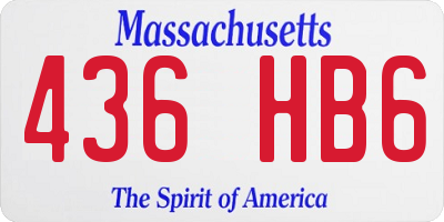 MA license plate 436HB6