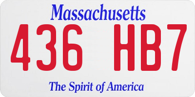 MA license plate 436HB7