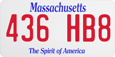 MA license plate 436HB8