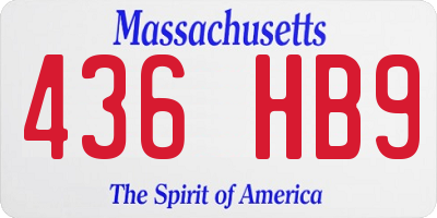 MA license plate 436HB9