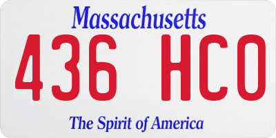 MA license plate 436HC0