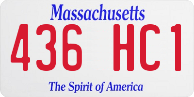 MA license plate 436HC1