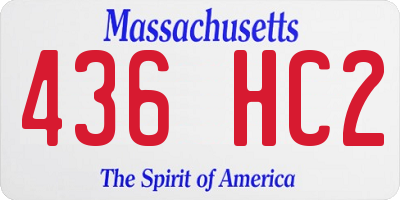MA license plate 436HC2