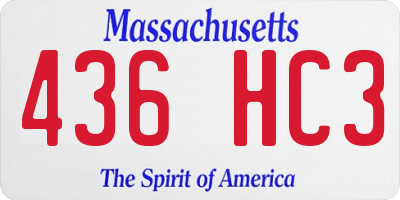 MA license plate 436HC3