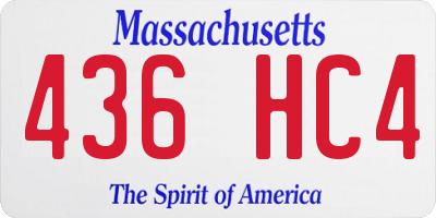 MA license plate 436HC4