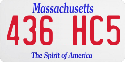 MA license plate 436HC5