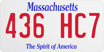 MA license plate 436HC7