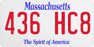 MA license plate 436HC8
