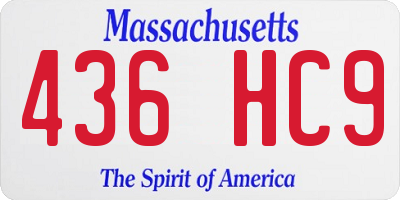 MA license plate 436HC9