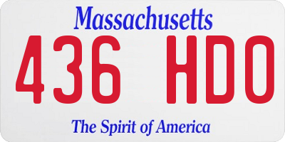 MA license plate 436HD0