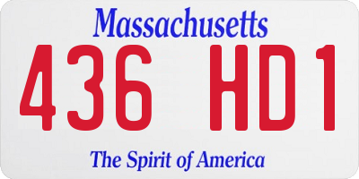 MA license plate 436HD1