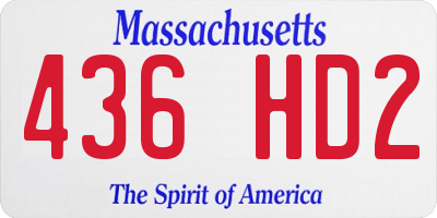 MA license plate 436HD2