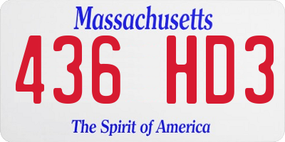 MA license plate 436HD3