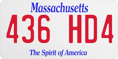 MA license plate 436HD4