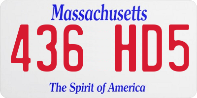 MA license plate 436HD5