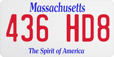 MA license plate 436HD8