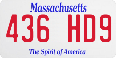MA license plate 436HD9