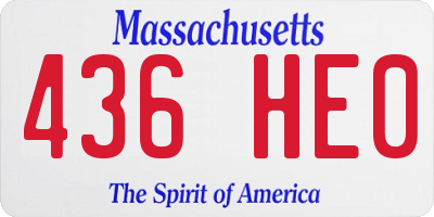 MA license plate 436HE0