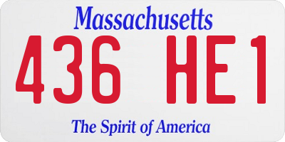 MA license plate 436HE1