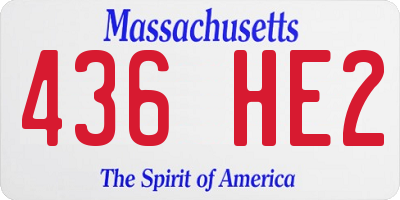 MA license plate 436HE2