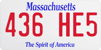 MA license plate 436HE5