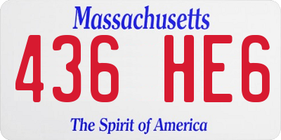 MA license plate 436HE6