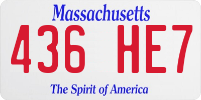 MA license plate 436HE7