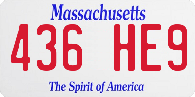 MA license plate 436HE9