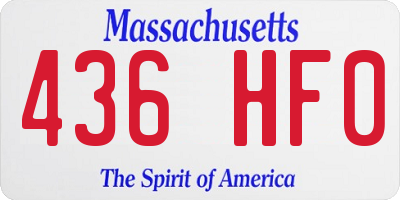 MA license plate 436HF0
