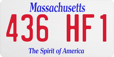 MA license plate 436HF1