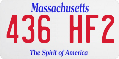MA license plate 436HF2
