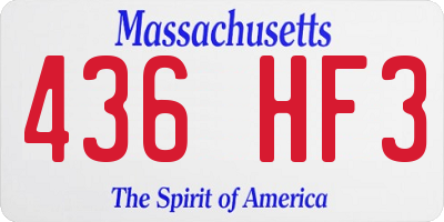 MA license plate 436HF3