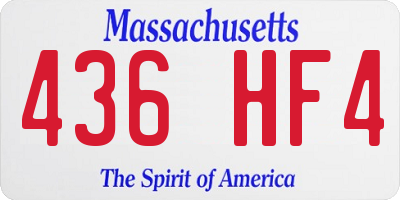 MA license plate 436HF4