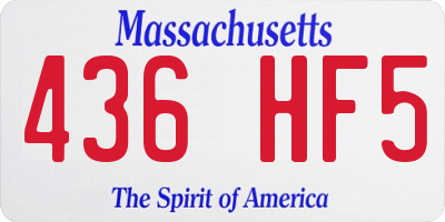 MA license plate 436HF5