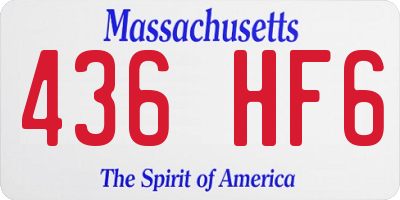 MA license plate 436HF6