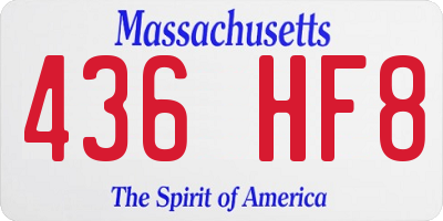 MA license plate 436HF8