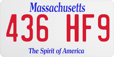 MA license plate 436HF9