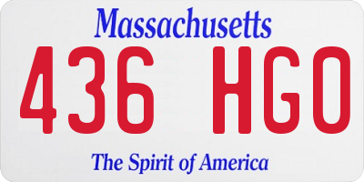 MA license plate 436HG0
